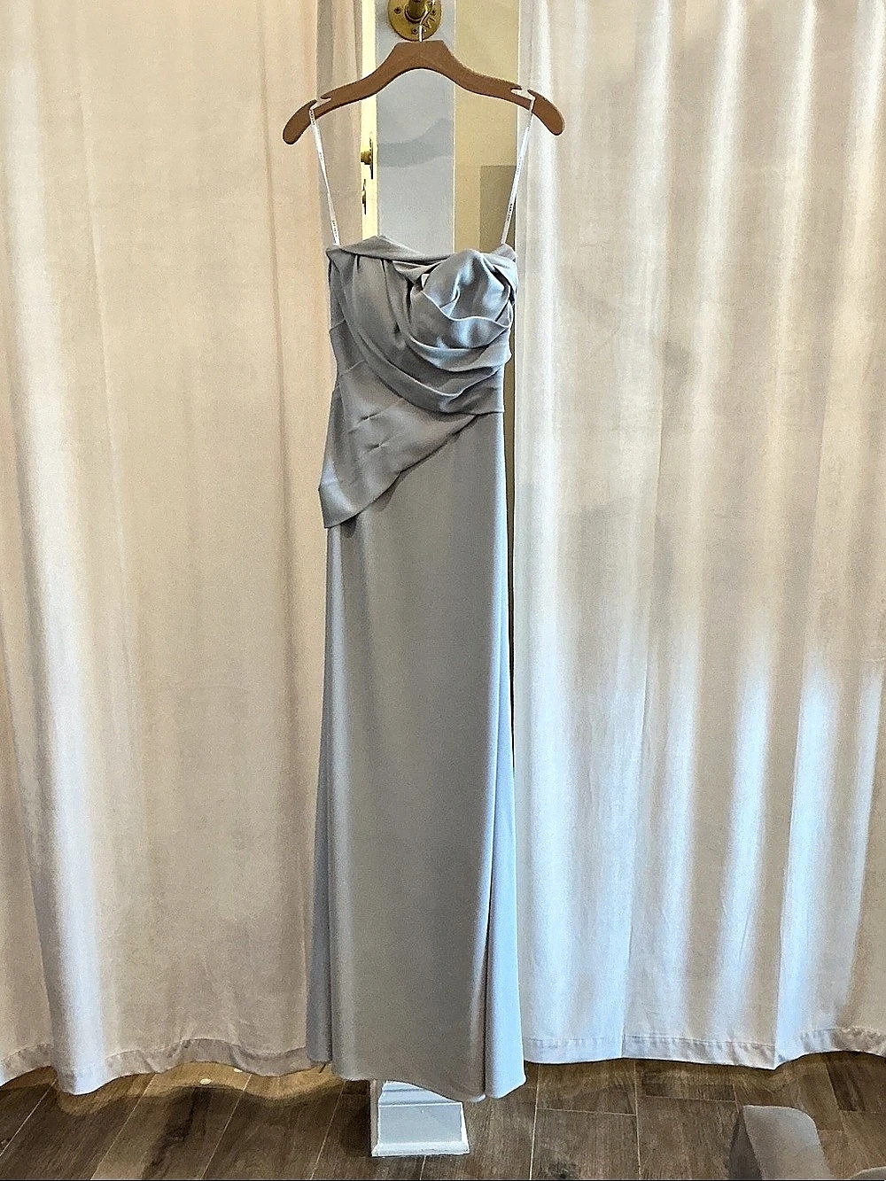 Draped Maxi Dress in Gray Like New